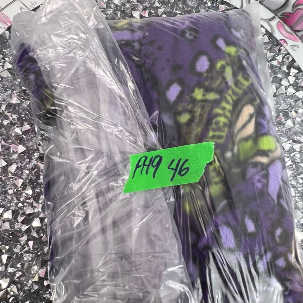 Disney pants tinkerbell fleece cheetah stars purple and Green Patterned Pants - Picture 13 of 13